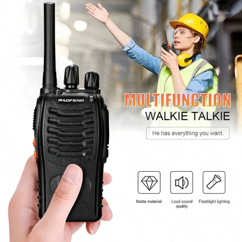 2pcs Baofeng BF-88E portable wireless Handheld walkie16CH UHF 446.00625-446.19375MHz 12.5KHz Channel Separation with USB Charger