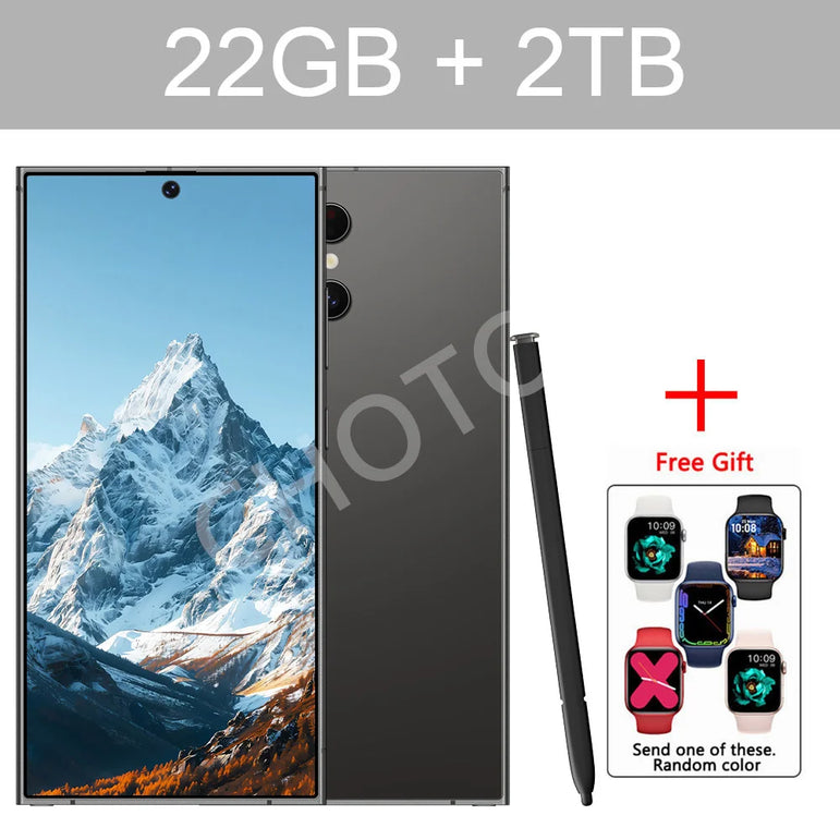 Original SMS 25 Ultra Smartphone 5G 22GB 2TB Dual Sim Cellphones Android 14 Cell Phone Face Recognition 7800mAh Mobile Phone