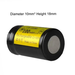2PCS/lot S10 LIR10180 10180 Rechargeable Lithium-ion Battery for Quantum Flashlight Universal 3.7V 100mAh