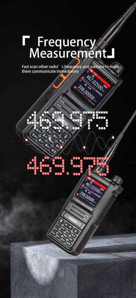 Radtel RT-470X Full Band Ham Radio 256 Channel Air Band Two Way Radio USB-C Aviation NOAA Police Marine Amateur HT Scanner Roger