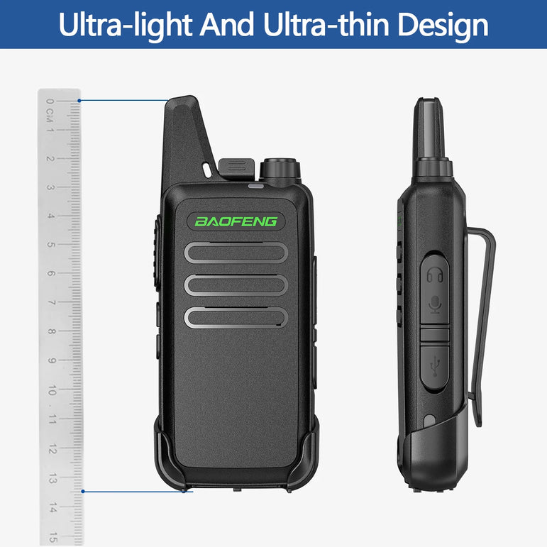 2PCS Mini Walkie Talkie Baofeng BF-T20 PortableTwo Way Radio Charging USB VOX For BF-C9 BF-888S KD-C1 for Station Hotel Hunting