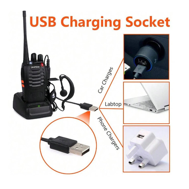 2pcs Baofeng BF-88E portable wireless Handheld walkie16CH UHF 446.00625-446.19375MHz 12.5KHz Channel Separation with USB Charger