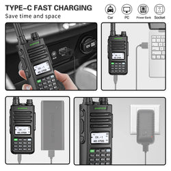 BaoFeng M-13 PRO V1 V2 High Power Multi Band Walkie Talkie Type C Charger Long Range Upgraded UV-13 PRO V1 V2 Ham Two Way Radio