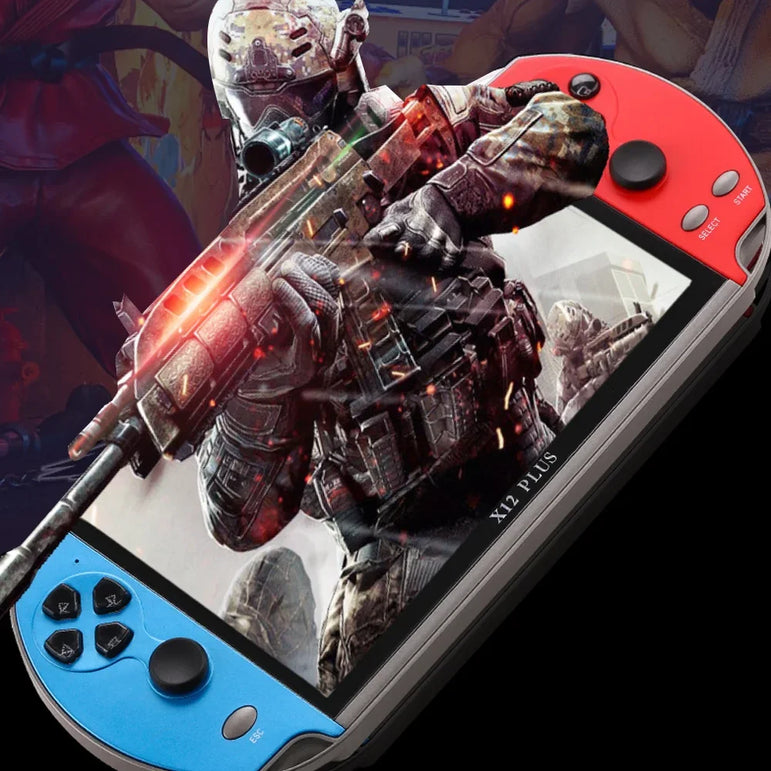 X12 Plus Handheld Game Console 7.1 inch HD Screen Handheld Portable Video Player Built-in 10,000 Classic Video Games Console