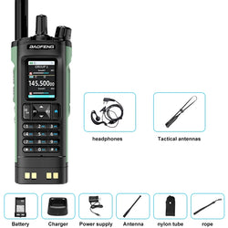 New BAOFENG UV-32 Walkie Talkie GPS 10W Bluetooth APP Programming Multi Band Wireless Copy Frequency Type-C UV32 Ham 2 Way Radio