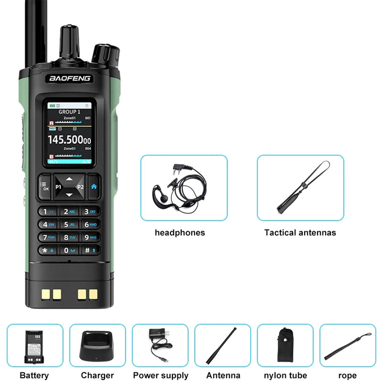 New BAOFENG UV-32 Walkie Talkie GPS 10W Bluetooth APP Programming Multi Band Wireless Copy Frequency Type-C UV32 Ham 2 Way Radio