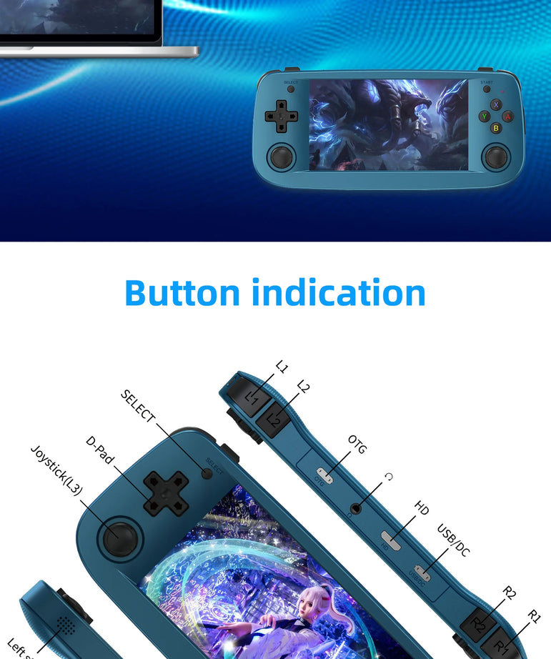 Anbernic RG503 Retro Handheld Video Game Console 4.95-inch OLED Screen Linux System Portable Game Player RK3566 Bluetooth 5G Wif