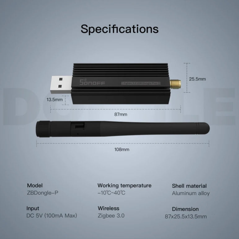 SONOFF ZBDongle-E Zigbee 3.0 USB Interface Capture Wireless Gateway Analyzer Works With ZHA Zigbee 2MQTT Sonoff Zigbee Series