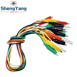 TZT 10PCS Alligator Clips 50CM Electrical DIY Test Leads Alligator Double-ended Crocodile Clips Roach Clip Test Jumper Wire