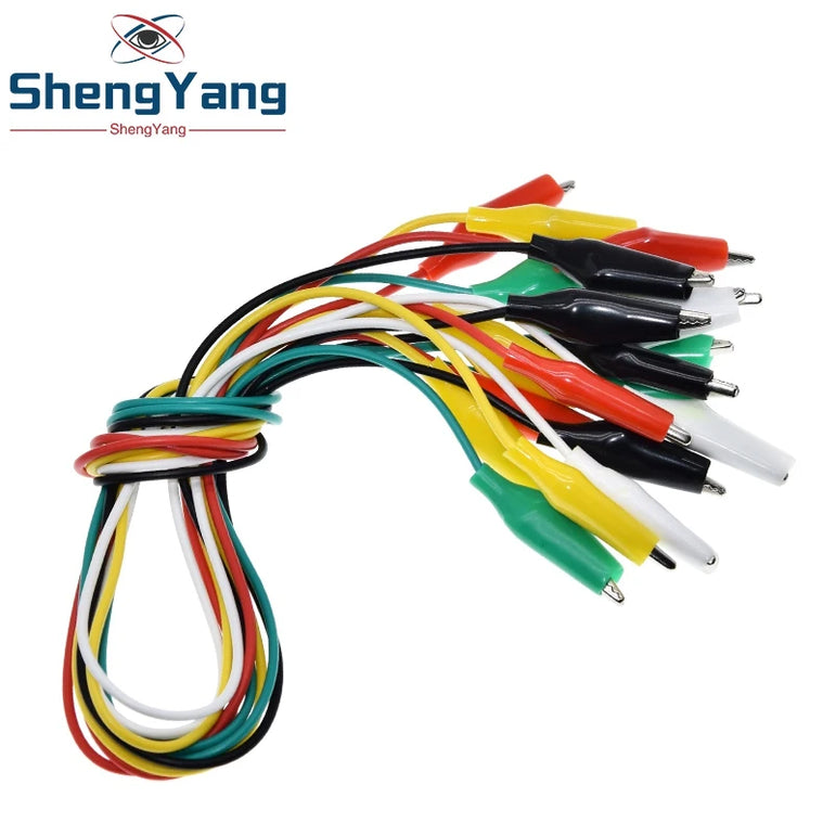 TZT 10PCS Alligator Clips 50CM Electrical DIY Test Leads Alligator Double-ended Crocodile Clips Roach Clip Test Jumper Wire