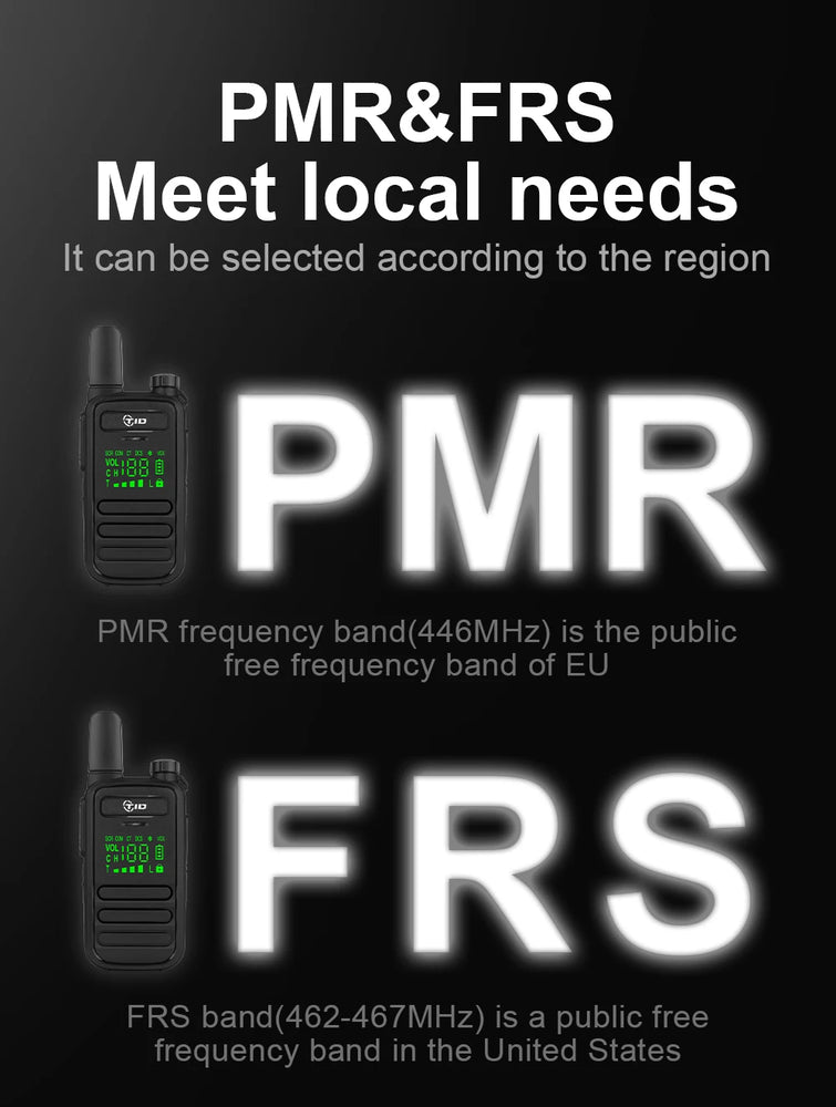 TIDRADIO 2PCS M11 Mini Walkie Talkie Profesional PMR /FRS Long Range Communication Radio Two Way Radio Transceiver Colorful