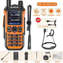 Baofeng UV-21 Pro V2 Air Band Walkie Talkie Wireless Copy Frequency AM Type-C Long Range Upgrade UV-5R Ham Radio