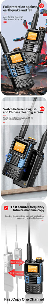 Quansheng UV-K6 Walkie Talkie 5W Air Band Radio Tyep C Charge UHF VHF DTMF FM Scrambler NOAA Wireless Frequency Two Way CB Radio