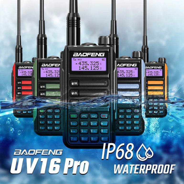 Baofeng UV16Pro V2 50KM CB Ham Radio Station Two Way Amateur VHF Powerful 10Watts UV16 Walkie Talkie Hunting Radios