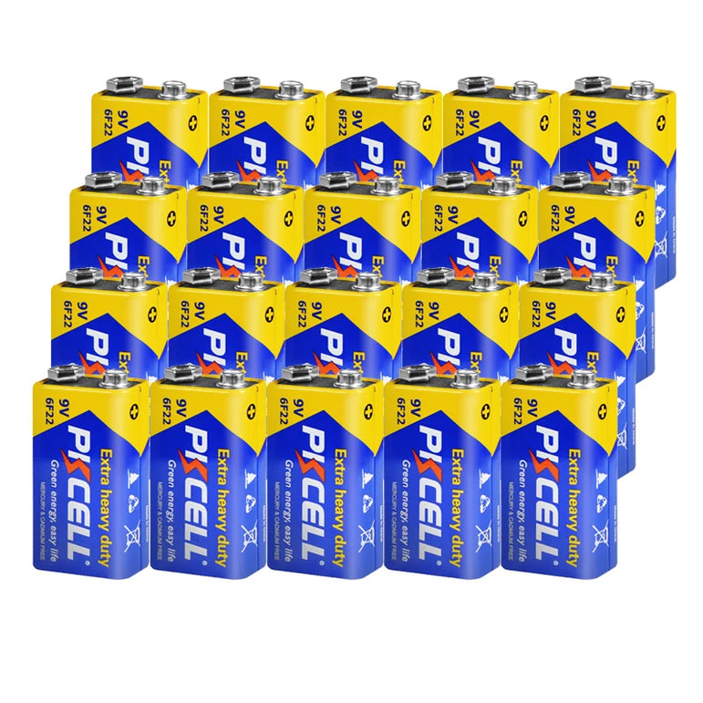 20pcs PKCELL  9V 6F22 Battery primary Carbon Zinc Super Heavy Duty PP3 Battery for Smoke Alarm ,warnning light KTV uses