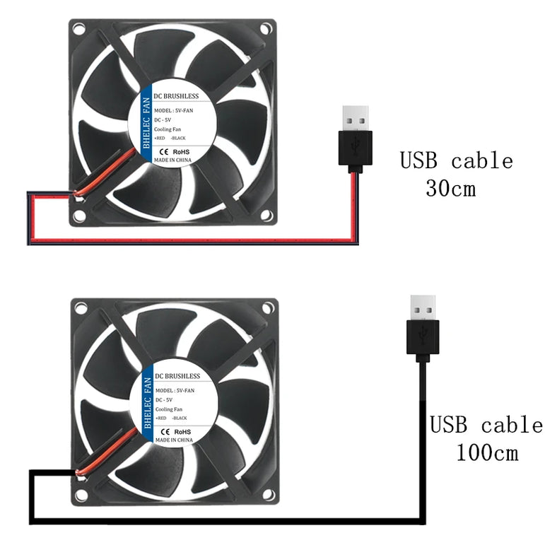 Silent USB fan 40mm 50mm 60mm 70mm 80mm 90mm 120mm cooling fans cooler With USB Cable Ventilator Fan for DIY PC Router chassis