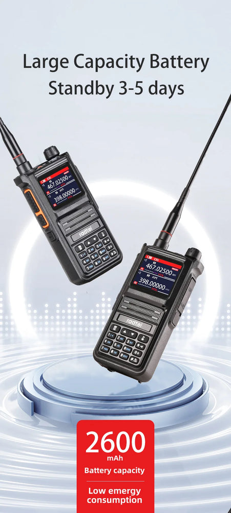 Radtel RT-470X Full Band Ham Radio 256 Channel Air Band Two Way Radio USB-C Aviation NOAA Police Marine Amateur HT Scanner Roger