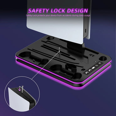 For PS5 Slim Cooling Stand PS5 cooling StationRGB Charging Base Dual Controller Charger Dock Station for PS5/PS5 Slim Accsessory