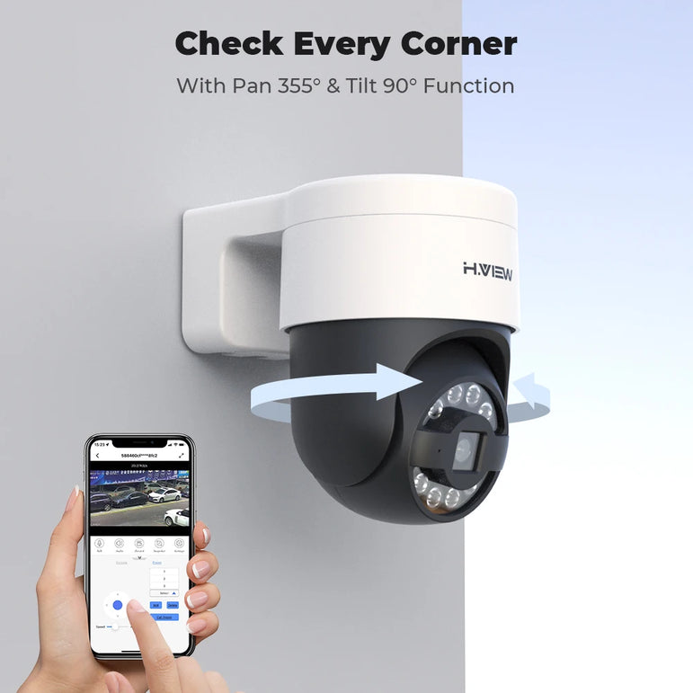 H.view 8CH 4K 5MP 8MP CCTV Security Camera System PTZ Home Video Surveillance Kit Outdoor IP Camera Humanoid Detection