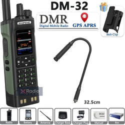 New BAOFENG DM-32 Walkie Talkie With Belt Holster DMR GPS 10W Programming Wireless Copy Frequency Type-C DM32 Ham Two Way Radios