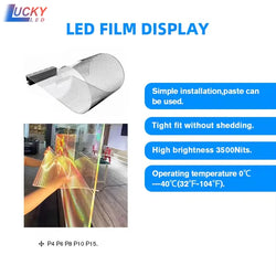 Trending High Transparency Soft Transparent LED Film Screen Glass Facade P6 P8 P10 Digital Signage Displays Flexible Display