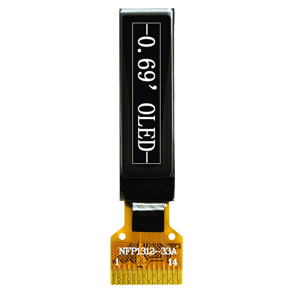 0.69 Inch OLED Display 96x16 Resolution Monochrome LCD Screen 14pin Interface SSD1312 Driver Soldering Model