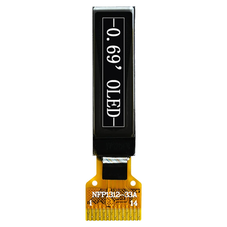 0.69 Inch OLED Display 96x16 Resolution Monochrome LCD Screen 14pin Interface SSD1312 Driver Soldering Model