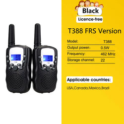 1 Pair Rt-388 Kids Walkie Talkies 0.5W Portable Child Electronic Radio Voice Interphone Outdoor LCD Display Toys Christmas Gifts