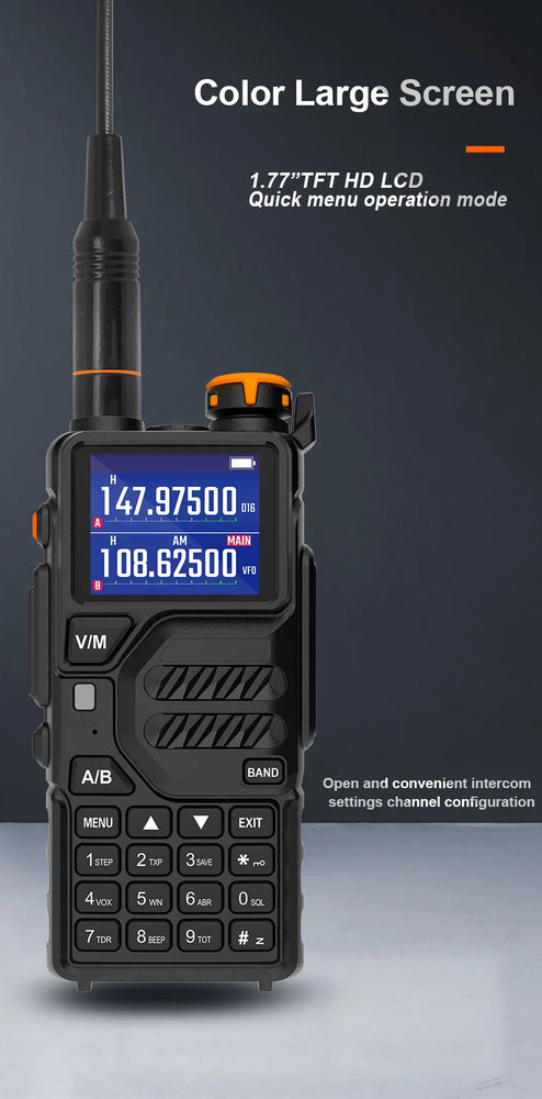 Baofeng 12W UV K5 Plus V2 Walkie Talkie Air Band AM Two Way Comumicador Station Amateur Ham Wireless Receiver Portable Radios