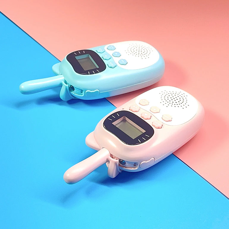 2PCS Kids Mini Walkie Talkie Rechargeable 1000mAh Handheld 0.5W 3km Radio Transceiver Interphone Child Christmas Toys Gifts
