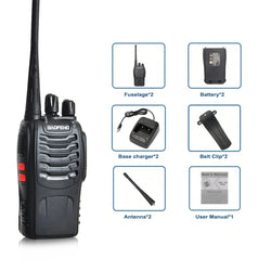 2pcs Baofeng BF-88E portable wireless Handheld walkie16CH UHF 446.00625-446.19375MHz 12.5KHz Channel Separation with USB Charger