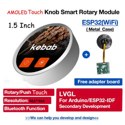 OLED ESP32 S3 LVGL Ar-duino 1.5 Inch 466*466 Circular Knob Rotary Switch Round Touch 1.5 Inch IPS OLED Display with Wifi bles