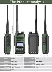 BaoFeng M-13 PRO V1 V2 High Power Multi Band Walkie Talkie Type C Charger Long Range Upgraded UV-13 PRO V1 V2 Ham Two Way Radio