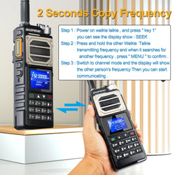 Baofeng UV-25 Walkie Talkie Air Band Receiving Scrambler Multi-band FM Vox 10W 999Ch Amateur Radio W/ Type-C 5200mAh Battery