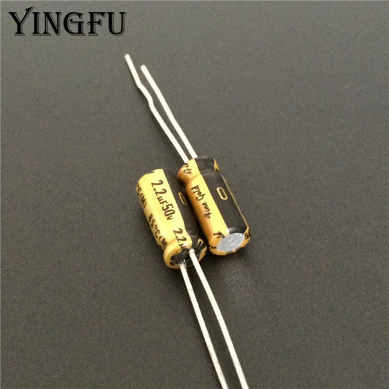 2.2uF 50V NICHICON Muse FG(Fine Gold) 5x11mm 50V2.2uF Top Grade Audio Capacitor HIFI DIY Copper legs