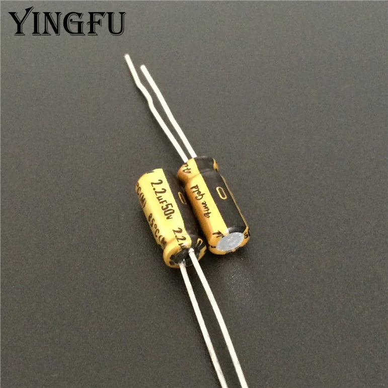 2.2uF 50V NICHICON Muse FG(Fine Gold) 5x11mm 50V2.2uF Top Grade Audio Capacitor HIFI DIY Copper legs