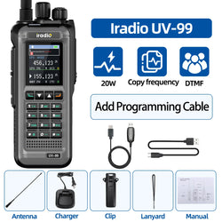 Iradio UV-99 20W Air Band Walkie Talkie Mutli Band High Power FM NOAA 1024CH Wireless Copy Frequency Long Range Type-C Ham Radio