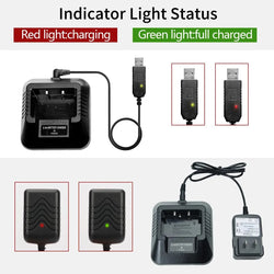 Baofeng Charger UV-5R BF-F8HP Charger Two-Way Radio Charger 100v-240v with Adapter + USB Charger Cable for UV-5R Series Walkie