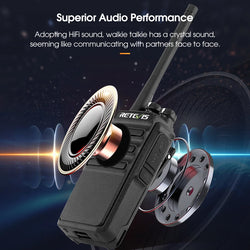 Retevis Walkie Talkie 2 Pcs RT24 PMR 446 Rechargeable Professional Talkie Walkie Long Range H777S Two-Way Radio Communicator FRS