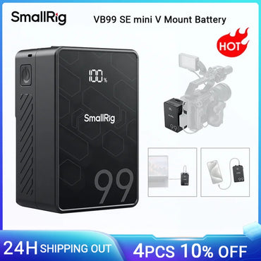 SmallRig VB99 SE mini V-Mount Battery 99Wh / 6800mAh V Mount Battery with PD65W USB-C Fast Charging for Camera Camcorder Monitor