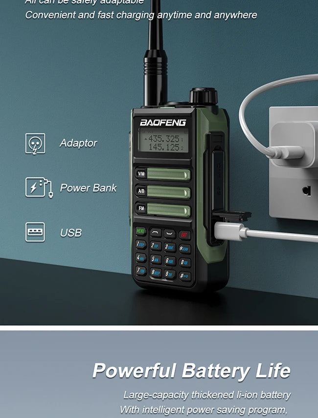 2025 Baofeng UV-16 Max IP68 Waterproof Walkie Talkie Dual Band High Power CB Radio Vhf Uhf CB Ham Radio Long Range Two Way Radio