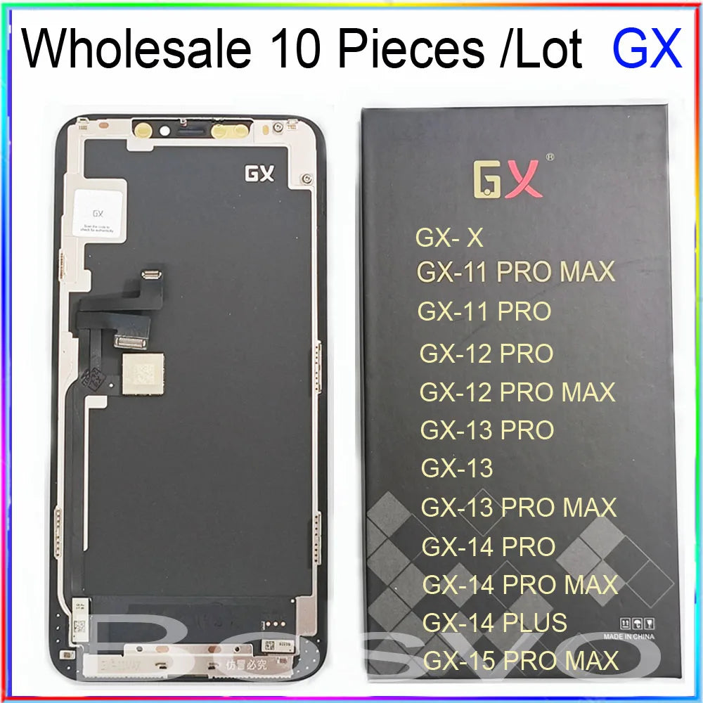 10 Pieces / Lot For iPhone X XS XR 11 12 13 14 15 16 PRO MAX PLUS Mini Screen Display LCD With Touch OLED GX