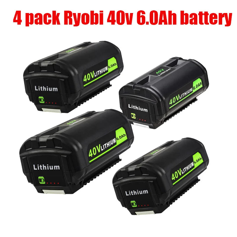 JYJZPB 6.0Ah 40V Battery Replacement for Ryobi Compatible with Ryobi 40V Lithium-Ion Rapid Charger 40V and Cordless Power Tools