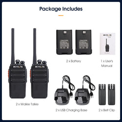 Retevis Walkie Talkie 2 Pcs RT24 PMR 446 Rechargeable Professional Talkie Walkie Long Range H777S Two-Way Radio Communicator FRS