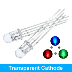 TZT 10pcs Multicolor 4pin 5mm RGB Led Diode Light Lamp Tricolor Round Common Anode LED F5 Light Emitting Diode Red Green Blue