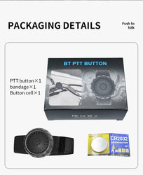 Tebe Wireless Bluetooth PTT Walkie Talkie Control Button with Adjustable Strap for IOS Android Phone Zello Push-to-Talk Button