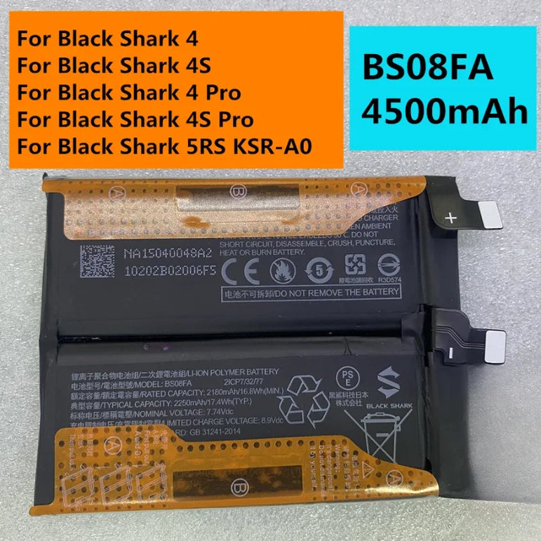 4500mAh BS08FA Phone Battery for Xiaomi Black Shark 4 Pro 4Pro / 4S Pro 4SPro PRS-H0 PRS-A0 5RS KSR-A0 New High Quality