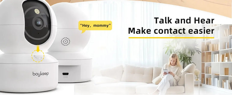 BoyKeep 2PCS Upgrade Camera Pet & Baby Surveillance Motion Capture 5G/2.4GHz, View Remotely 360° Night Vision Pan & Tilt 2-Way A