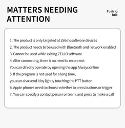 Tebe Wireless Bluetooth PTT Walkie Talkie Control Button with Adjustable Strap for IOS Android Phone Zello Push-to-Talk Button