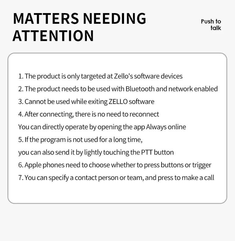 Tebe Wireless Bluetooth PTT Walkie Talkie Control Button with Adjustable Strap for IOS Android Phone Zello Push-to-Talk Button